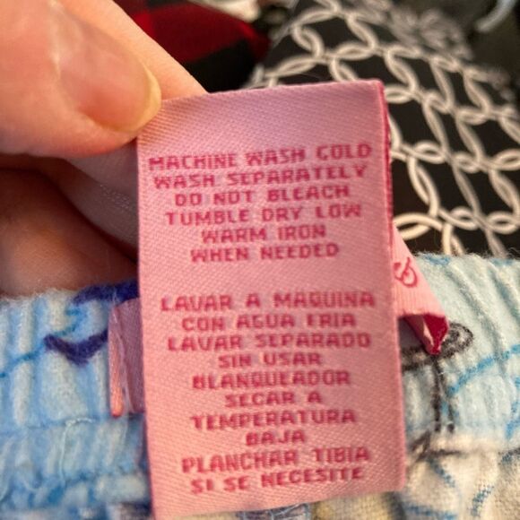 Parisian Shopping Trip flannel pj bottoms w/ Eiffel Tower, purses,French phrases - Picture 14 of 14